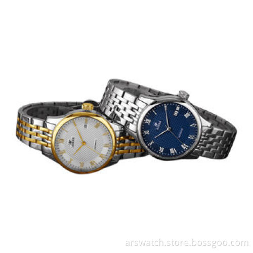 Press oil dial sports watches for men, stainless steel case and case-back